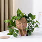 Face Planters Pots Unique Face Flower Pot Resin Head Planter with Drainage Hole