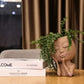 Face Planters Pots Unique Face Flower Pot Resin Head Planter with Drainage Hole