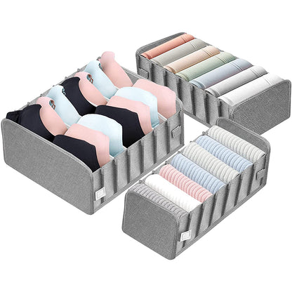 3Pcs Set Foldable Underwear Sock Organizer Drawer Closet Underwear Divider