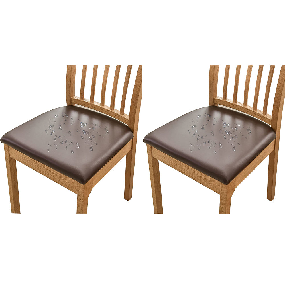 2-Pack Chair Cover Waterproof PU Leather Chair Cover Stretch Dining Seat Slipcover