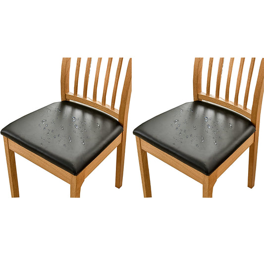 2-Pack Chair Cover Waterproof PU Leather Chair Cover Stretch Dining Seat Slipcover
