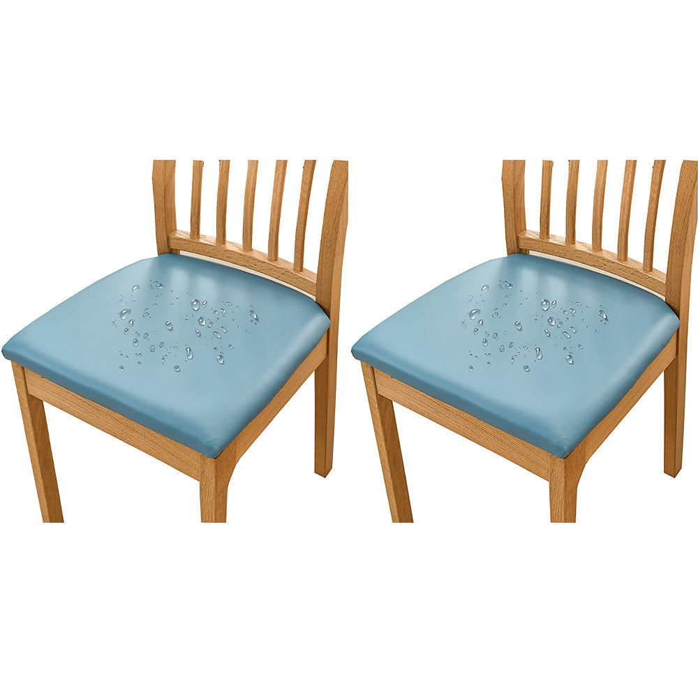 2-Pack Chair Cover Waterproof PU Leather Chair Cover Stretch Dining Seat Slipcover