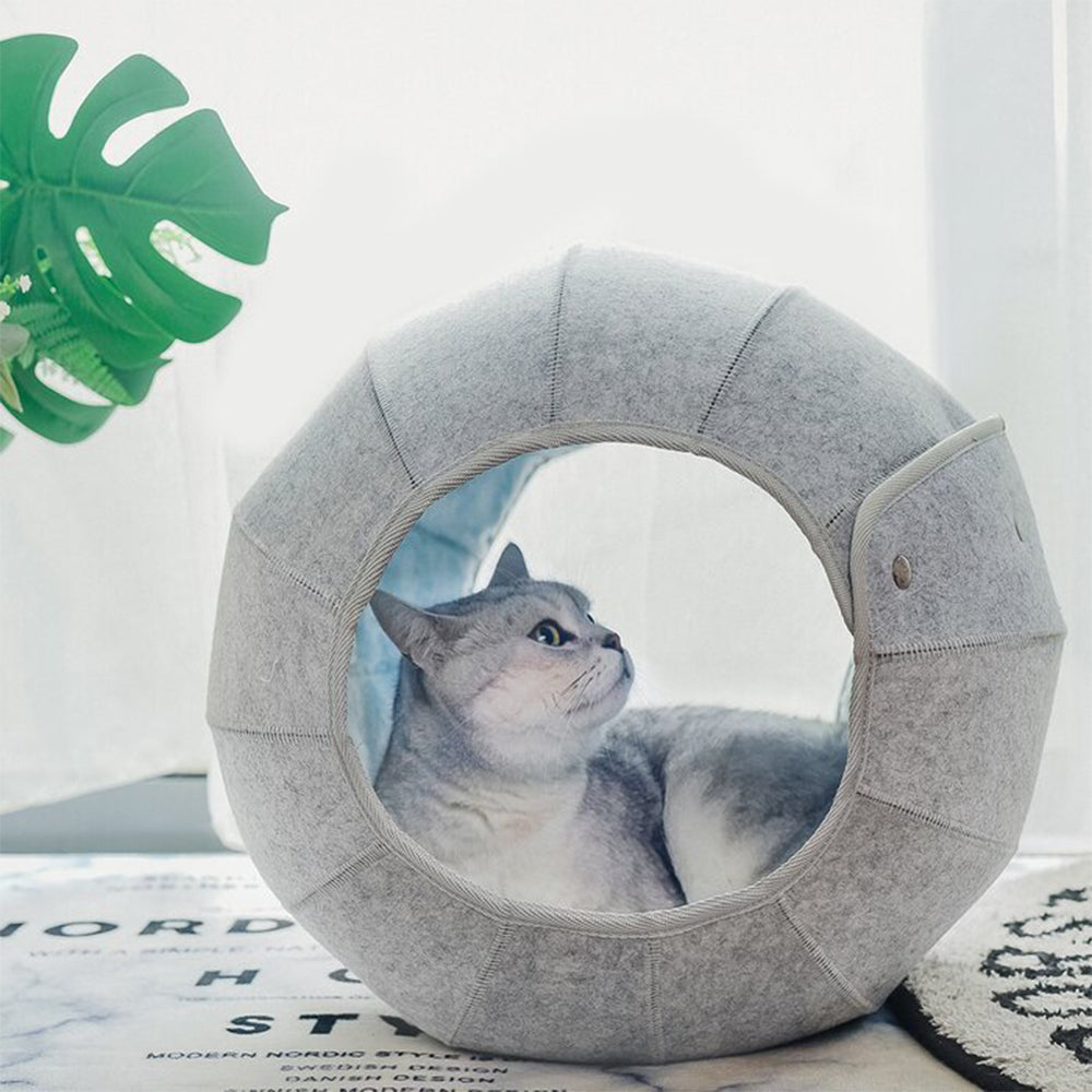 Pet Foldable Tunnel Tube Condos Shell Cat Bed House Indoor