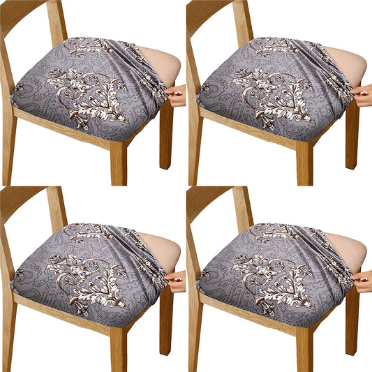 4Pcs Stretch Printed Chair Covers-Mooney Grey