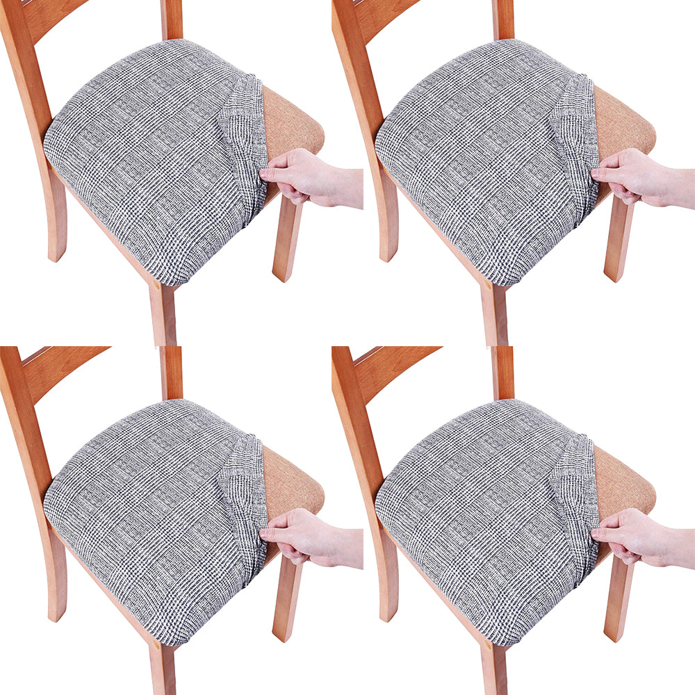 4Pcs Stretch Printed Chair Covers-Fashion Gray