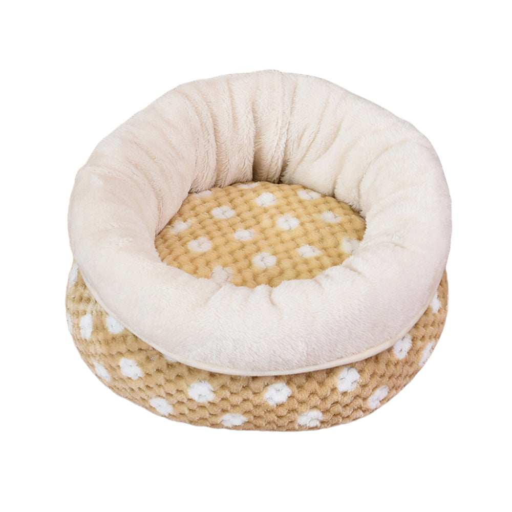 Round Cat Dog Bed Anti-Slip Waterproof Base