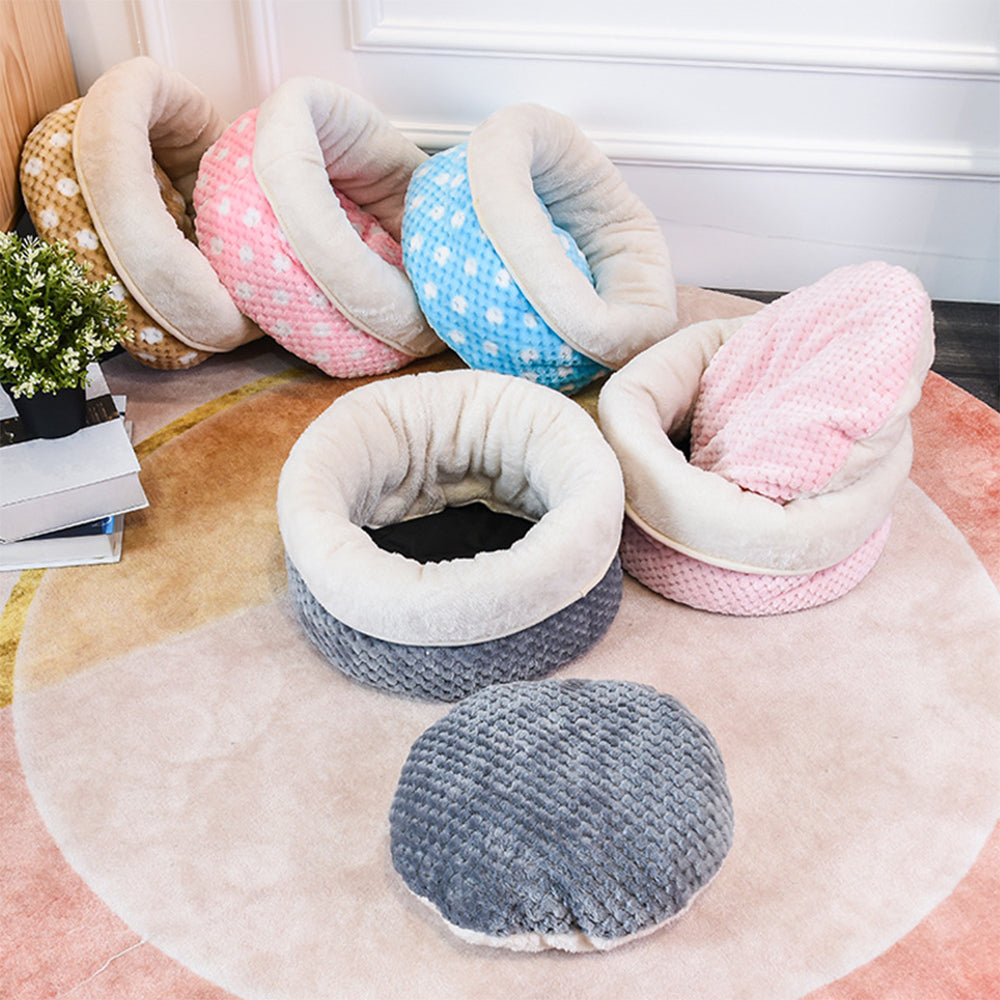 Round Cat Dog Bed Anti-Slip Waterproof Base