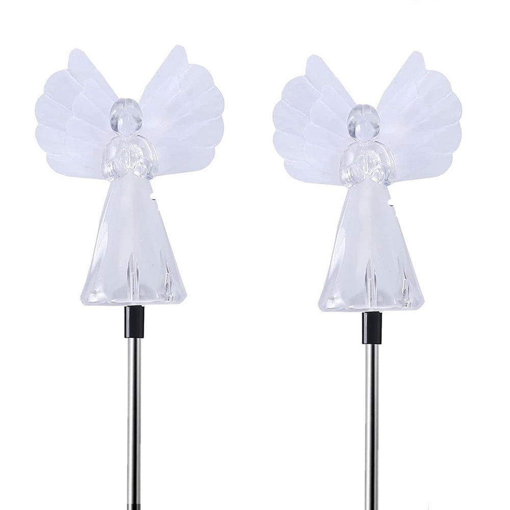 2Pcs Solar Angel Lights Outdoor Garden Patio Yard Lawn Decoration