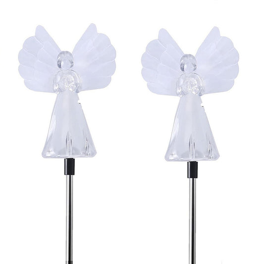 2Pcs Solar Angel Lights Outdoor Garden Patio Yard Lawn Decoration