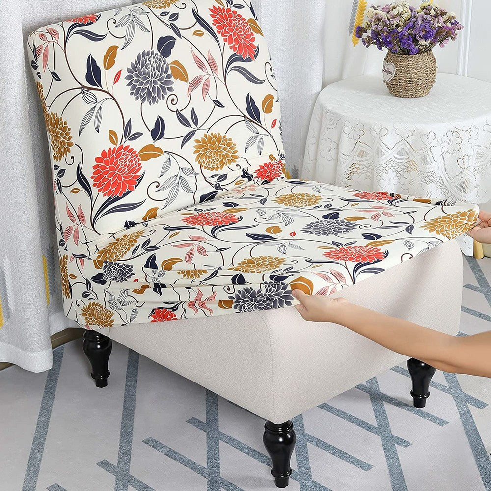 Removable Armless Stretch Accent Chair Cover