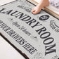 Farmhouse Laundry Room Rug Non Slip Waterproof Laundry Floor Mat-White