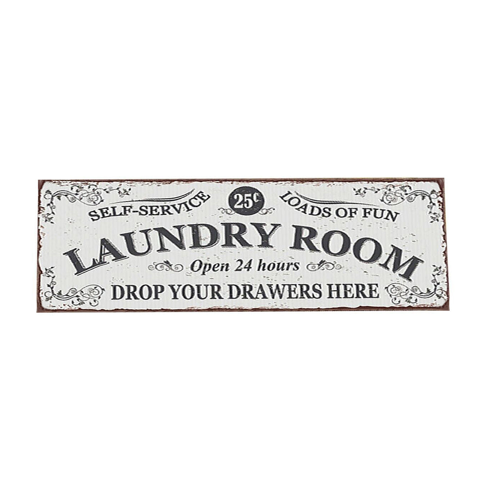 Farmhouse Laundry Room Rug Non Slip Waterproof Laundry Floor Mat-White