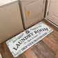 Farmhouse Laundry Room Rug Non Slip Waterproof Laundry Floor Mat-White