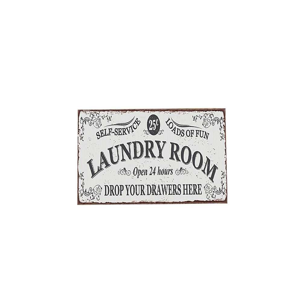 Farmhouse Laundry Room Rug Non Slip Waterproof Laundry Floor Mat-White