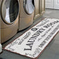 Farmhouse Laundry Room Rug Non Slip Waterproof Laundry Floor Mat-White