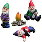 4Pcs Mini Drunk Dwarf Resin Gnomes Statues Garden Decor