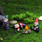 4Pcs Mini Drunk Dwarf Resin Gnomes Statues Garden Decor