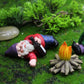 4Pcs Mini Drunk Dwarf Resin Gnomes Statues Garden Decor