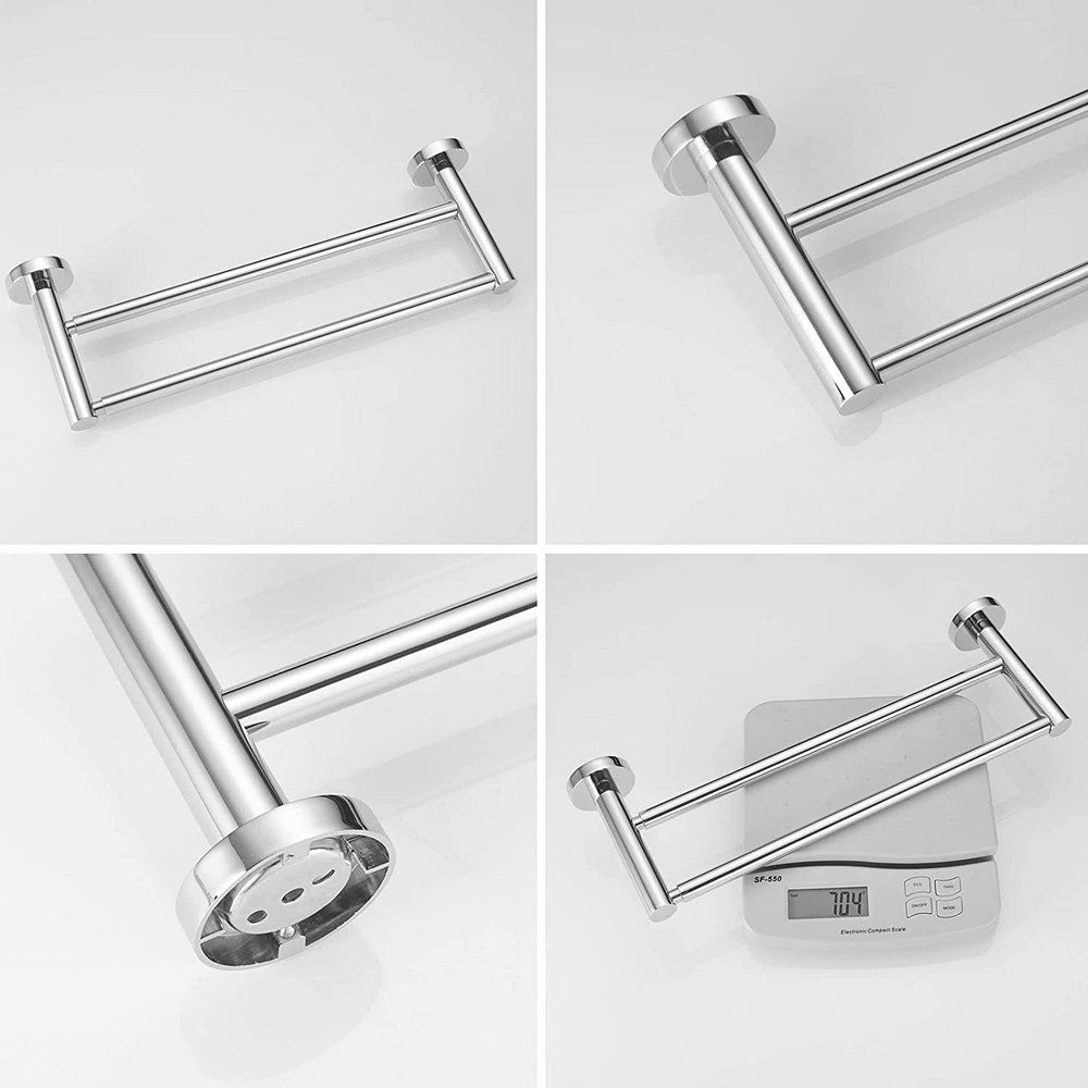 Adjustable Double Bath Towel Bar for Bathroom Stainless Steel Towel Holder