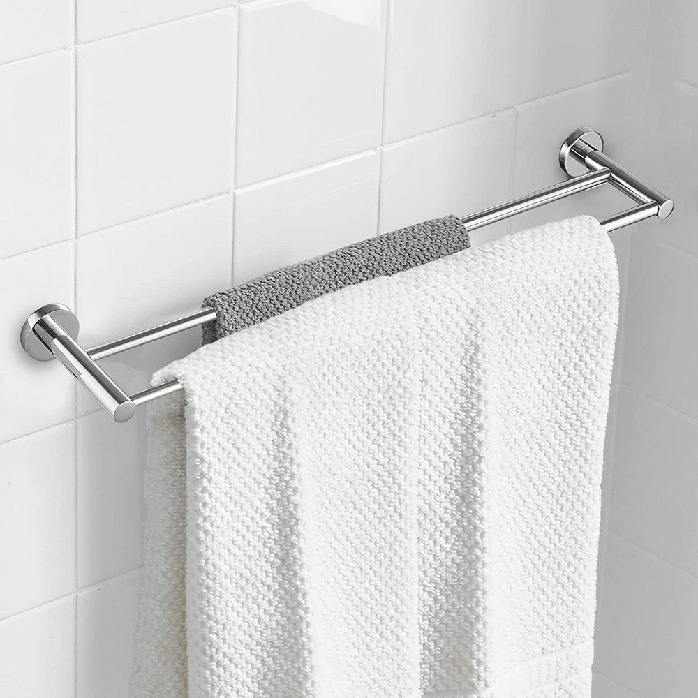 Adjustable Double Bath Towel Bar for Bathroom Stainless Steel Towel Holder