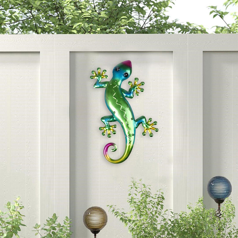 3Pcs Vivid Fake Lizard Metal Wall Hanging Wall Sculpture