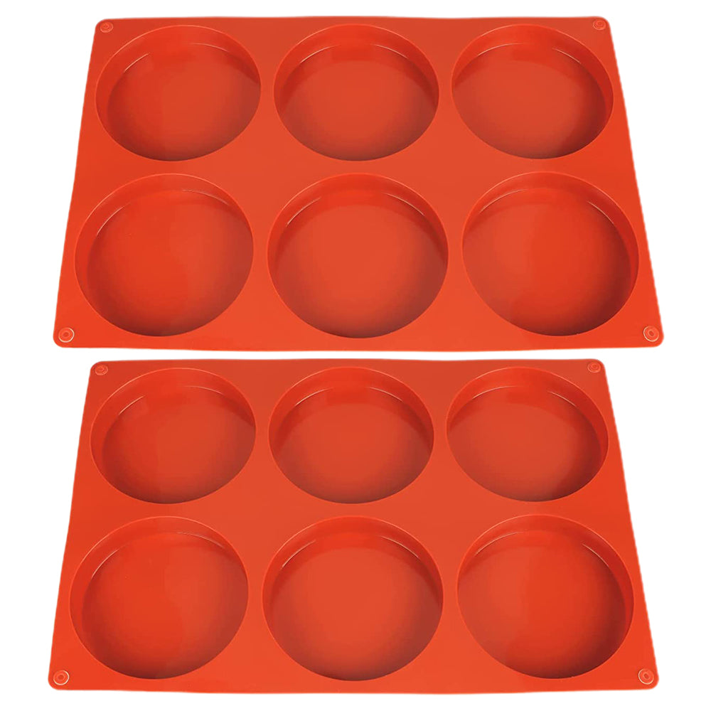 2PCS Silicone Muffin Top Pans Cupcake Pan Round Baking Pan for Baking