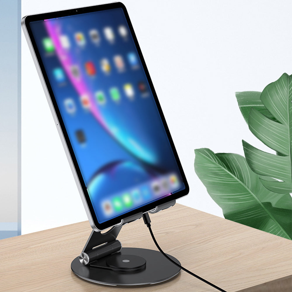 Aluminum Phone Tablet Stand with 360 Degree Rotating Base