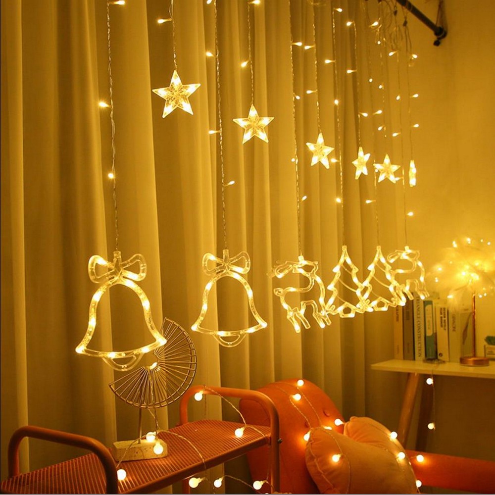 Star Fairy LED Curtain String Light-Warm Light