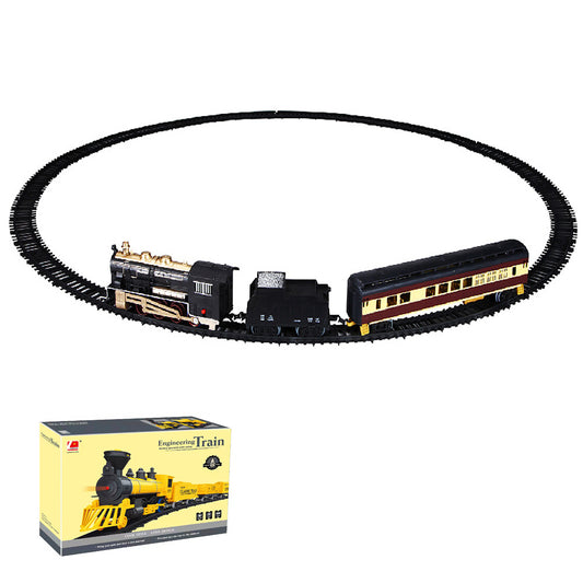 Electric Train Toy Car Set with Lights and Sounds-Yellow