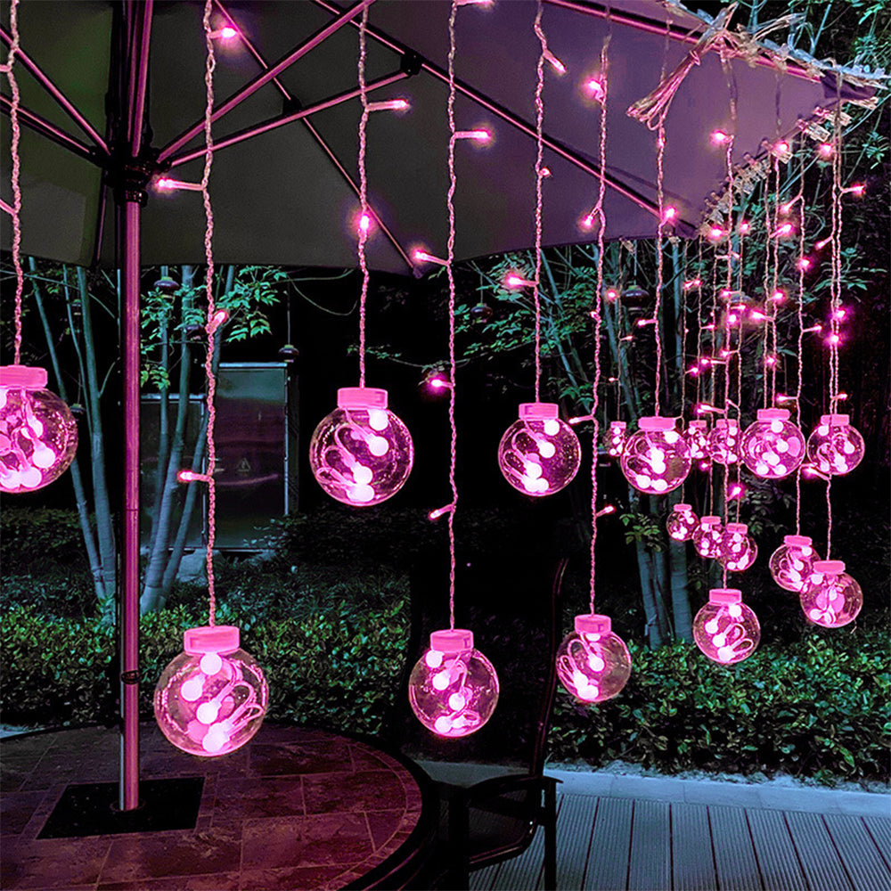 Water-resistant Wishing Ball Curtain String Lights