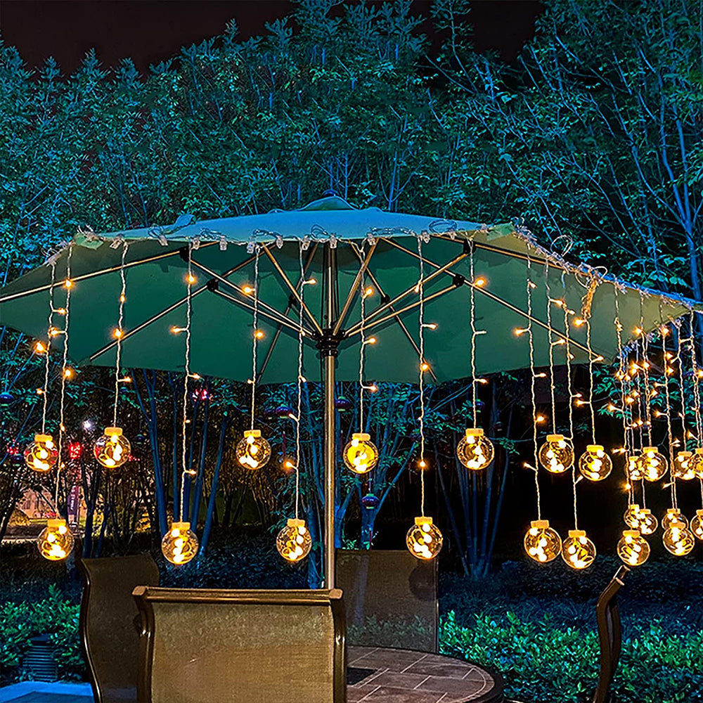 Water-resistant Wishing Ball Curtain String Lights