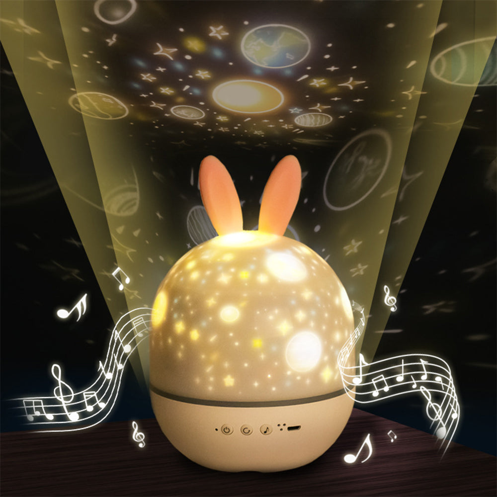 3 in 1 Rechargeable Rotating Star Projector Night Light Classic Music Box with 6 Theme Light