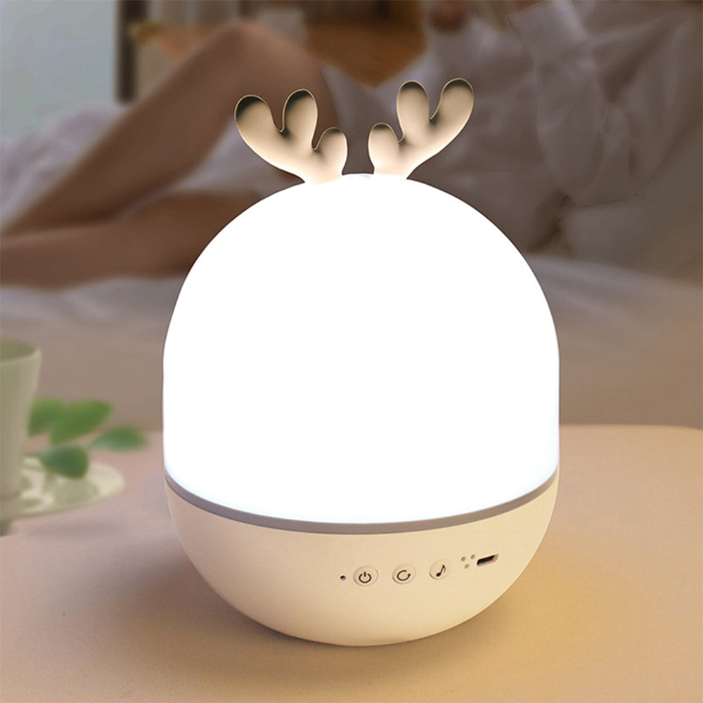 3 in 1 Rechargeable Rotating Star Projector Night Light Classic Music Box with 6 Theme Light