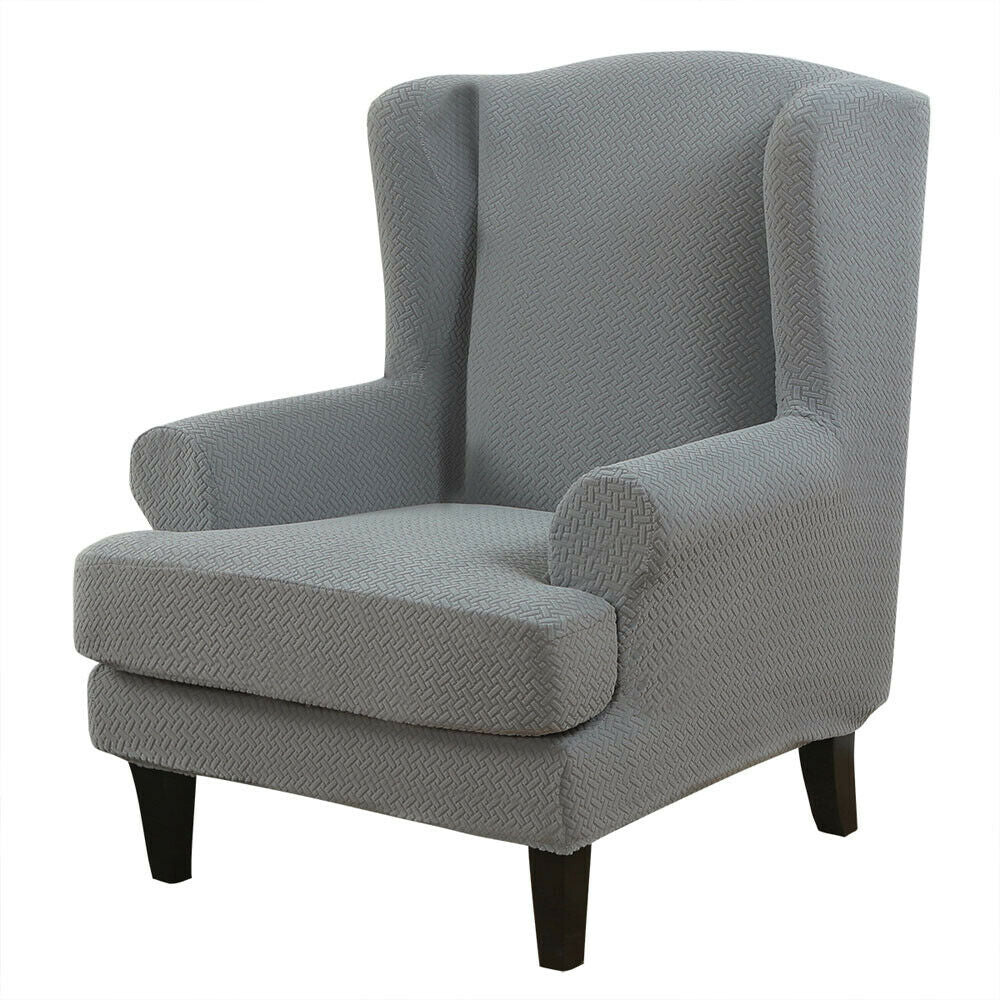 Knit Twill Stretch Wingback Chair Covers Wing Back Armchair Slipcovers