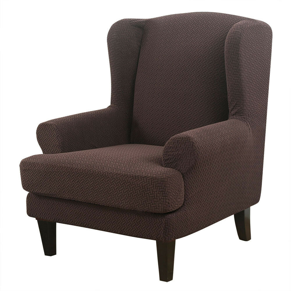 Knit Twill Stretch Wingback Chair Covers Wing Back Armchair Slipcovers