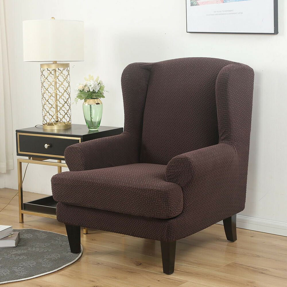 Knit Twill Stretch Wingback Chair Covers Wing Back Armchair Slipcovers