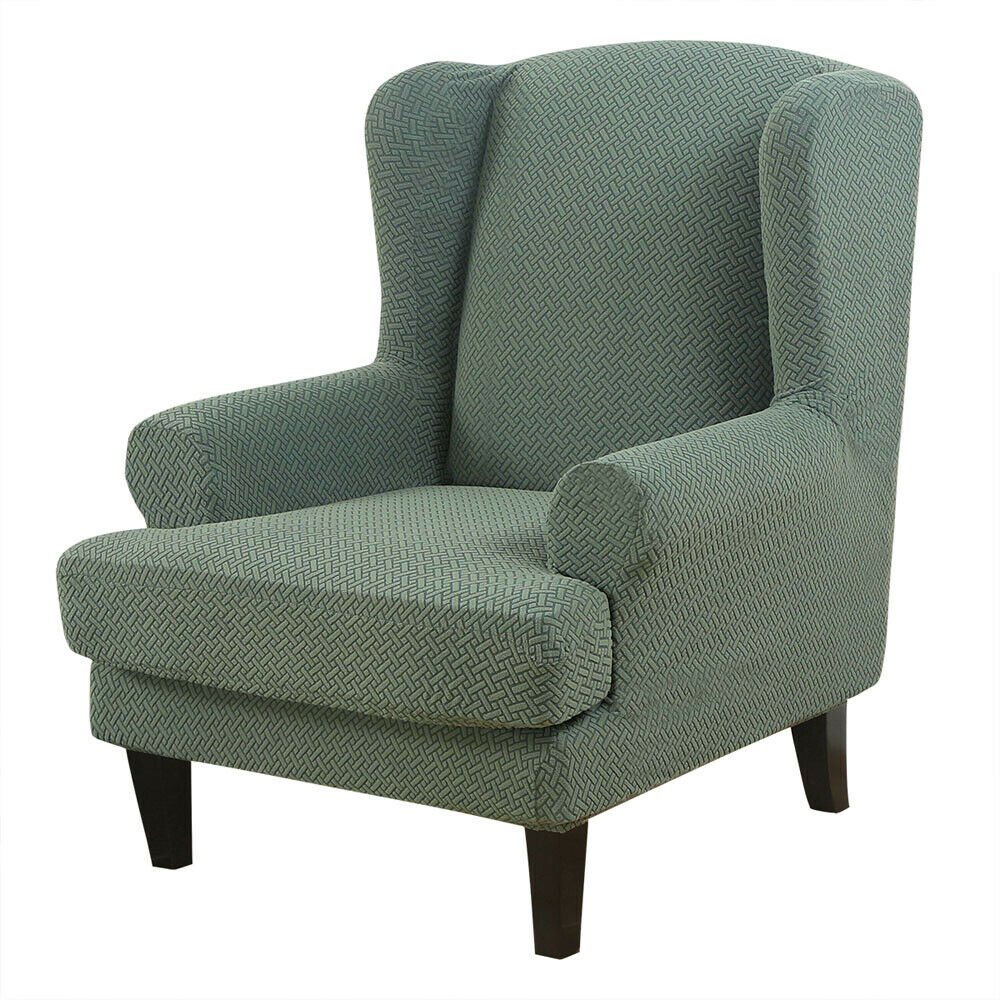 Knit Twill Stretch Wingback Chair Covers Wing Back Armchair Slipcovers