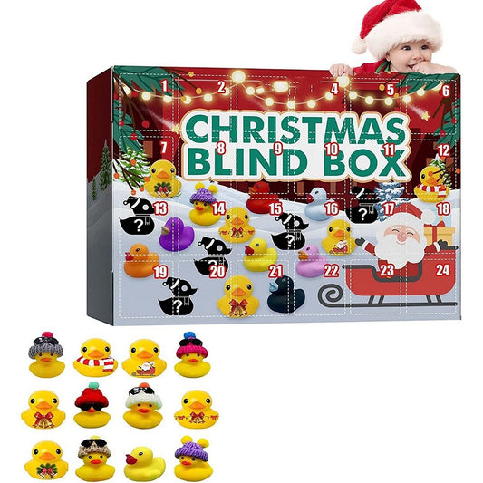 Christmas 24 Days Advent Calendar with Rubber Ducks Toys for Kids