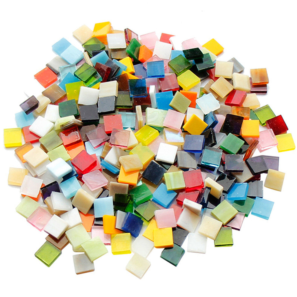 250Pcs Tiles Mosaic Stained Glass Pieces Colored For Art Craft