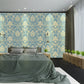 Kitchen European Style 3D Damask Flocking Non-Woven Wallpaper for Home Decoration