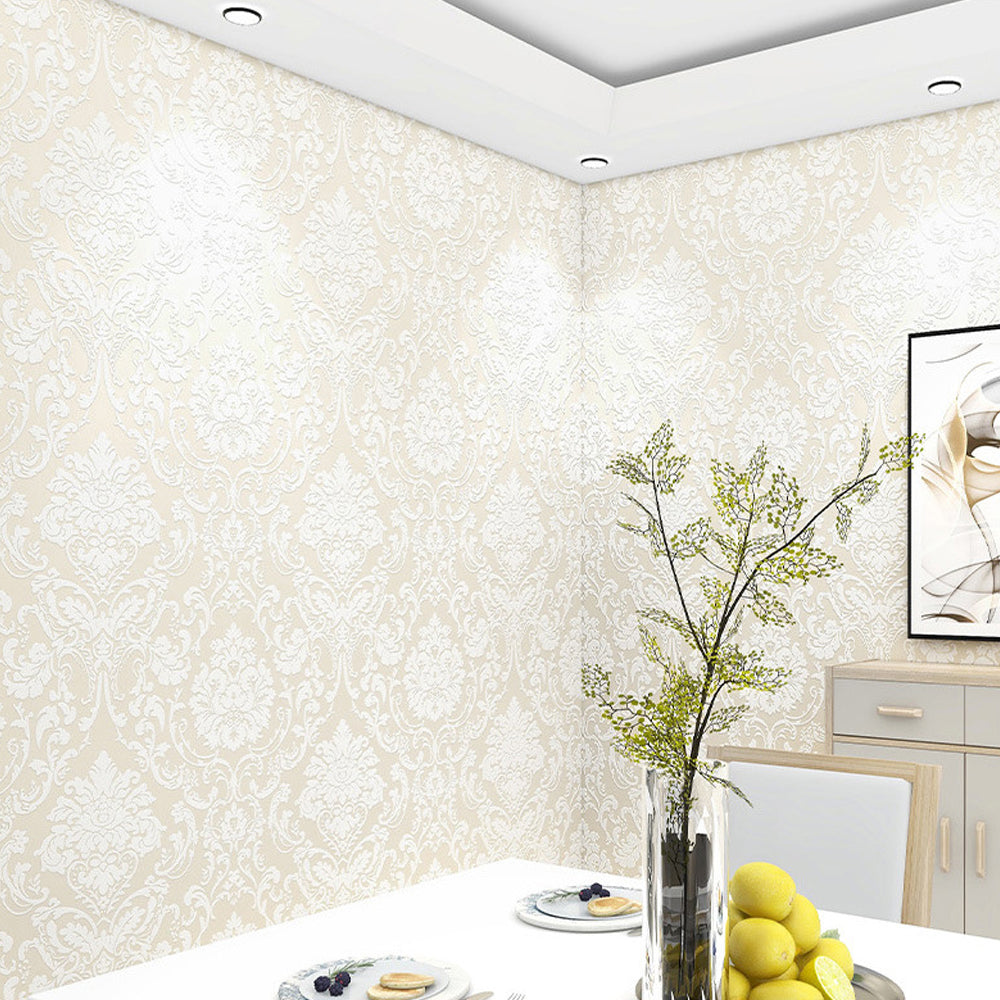 Embossed Floral Wallpaper Non-Woven 3D Wall Paper for Home Decoration