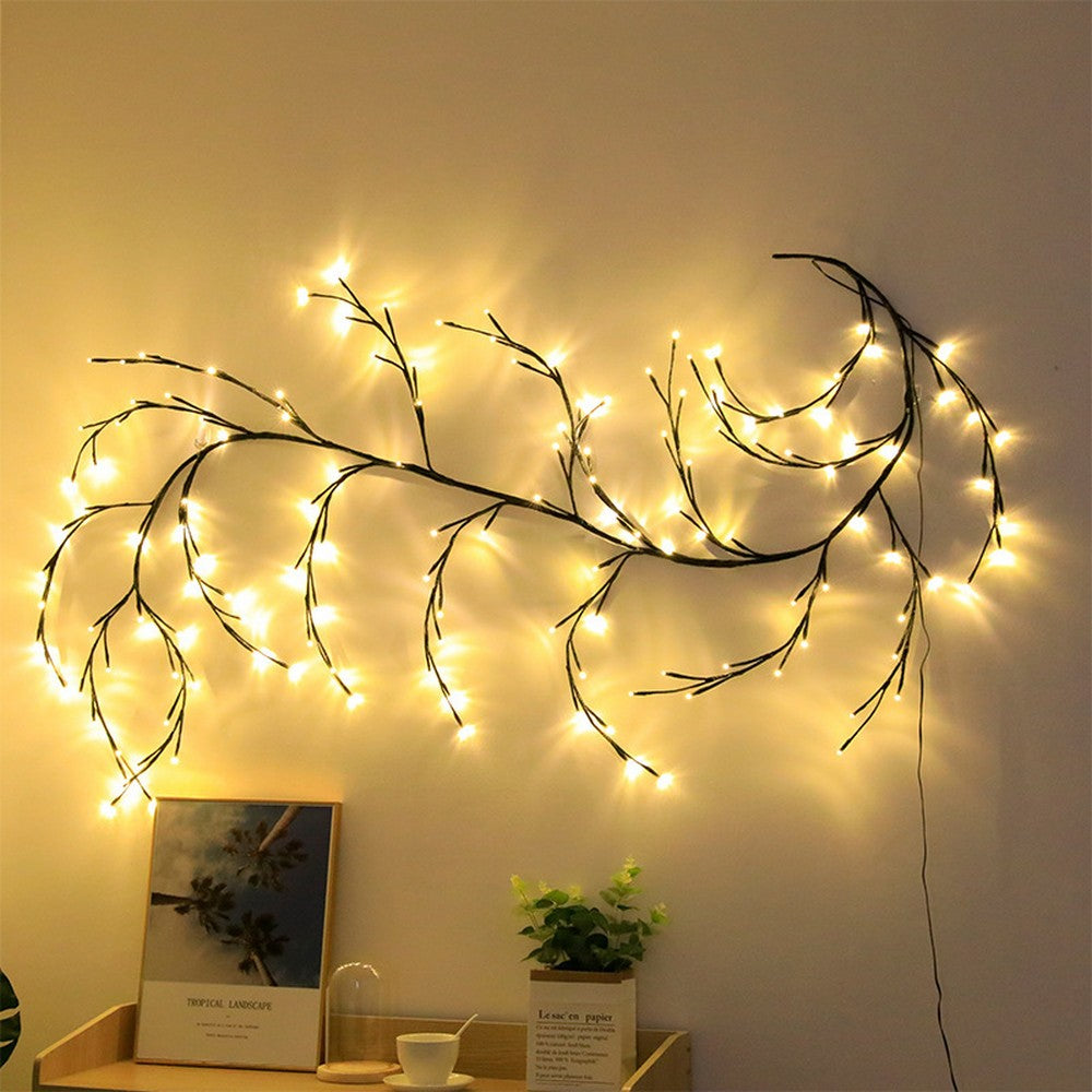 2.3M Artificial Plants Flowers Tree Willow Vine Lights 144 LED