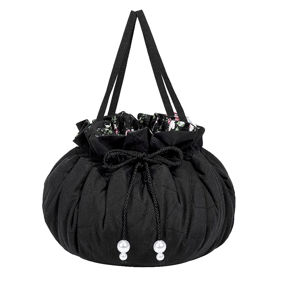 Portable Travel Cosmetic Drawstring Bag with Clear Pouch Set