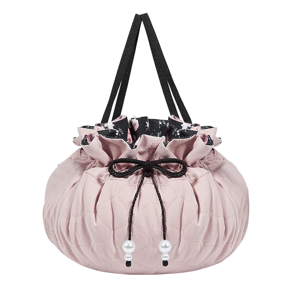 Portable Travel Cosmetic Drawstring Bag with Clear Pouch Set