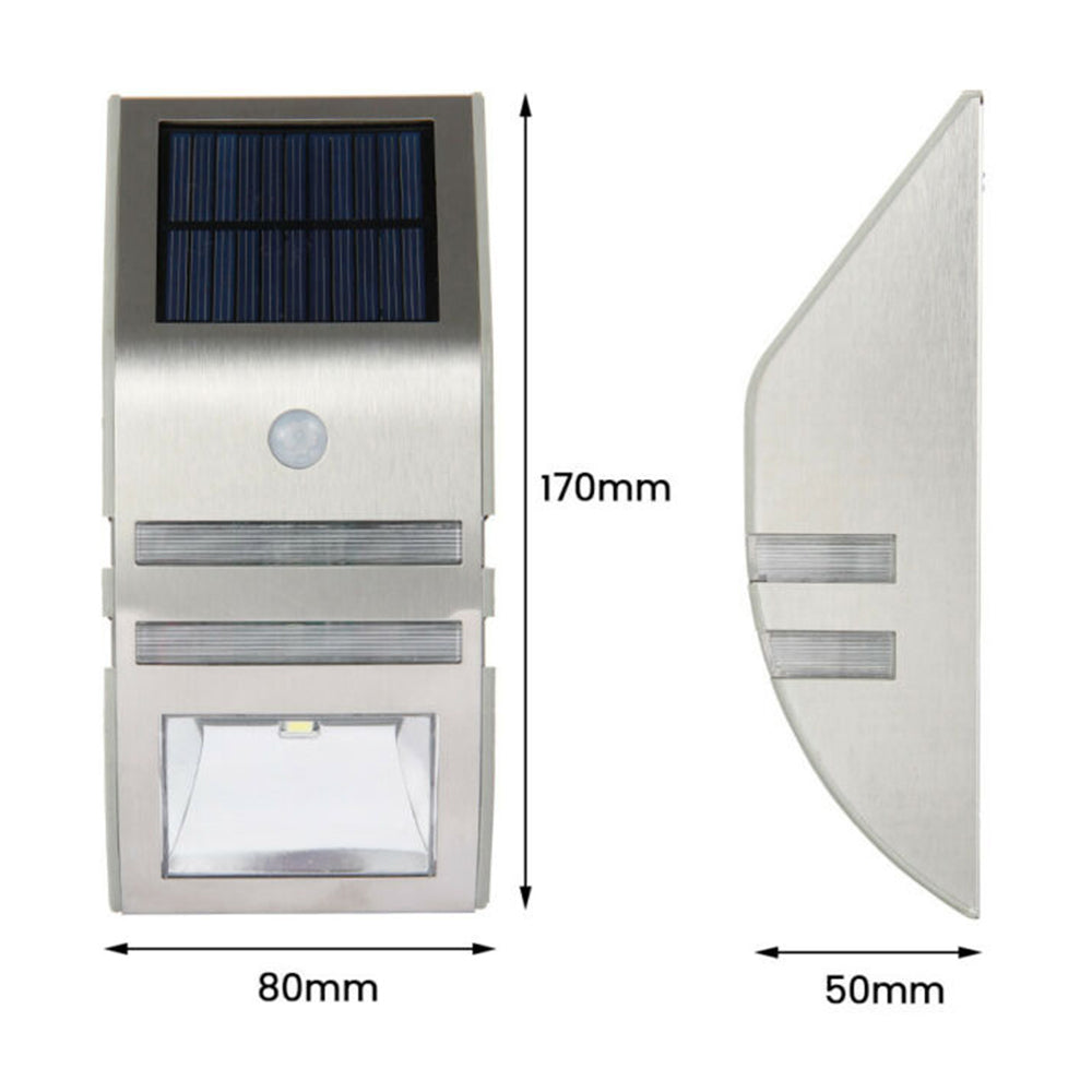 2Pcs Wireless Motion Sensor Solar 2 LED Wall Outdoor Garden Light