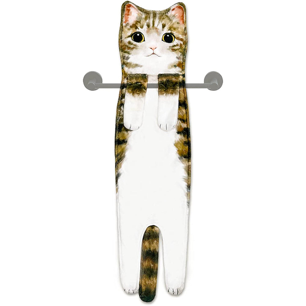 Cat Funny Hanging Hand Towels for Bathroom Kitchen Gifts for Cat Lovers