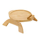 Bamboo Foldable Clip-on Sofa Armrest Tray with Phone Holder Round