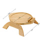 Bamboo Foldable Clip-on Sofa Armrest Tray with Phone Holder Round