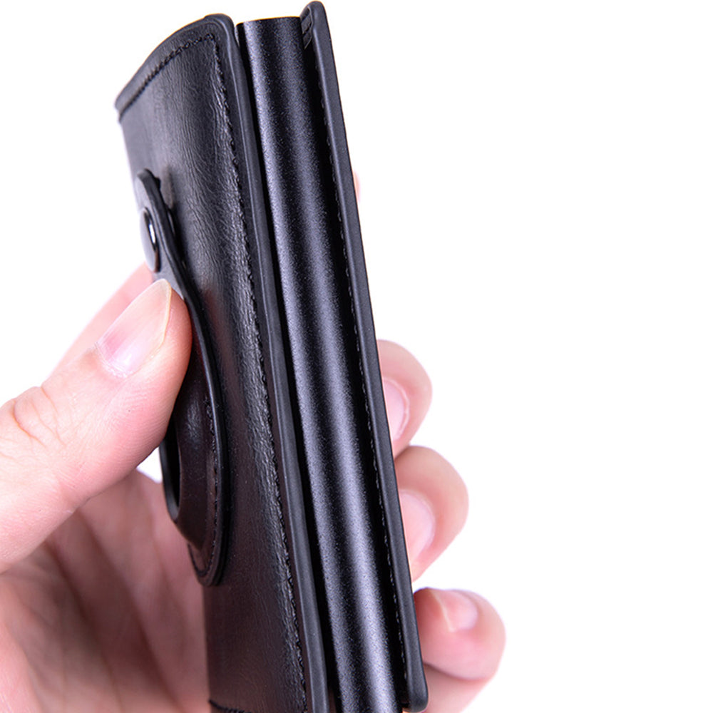 Men's Credit Card Holder with AirTag Slot Pop-up Wallet RFID Wallet