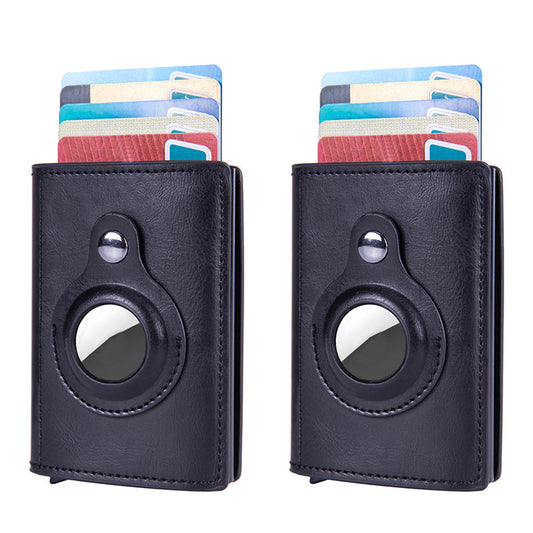 2Pcs Men's Credit Card Holder with AirTag Slot Pop-up Wallet RFID Wallet